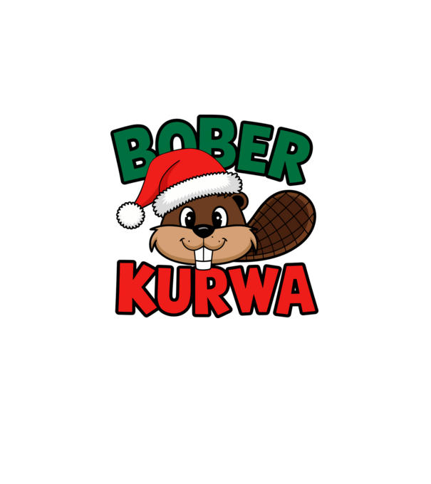 Bober kurwa xmas model alb pe tricou