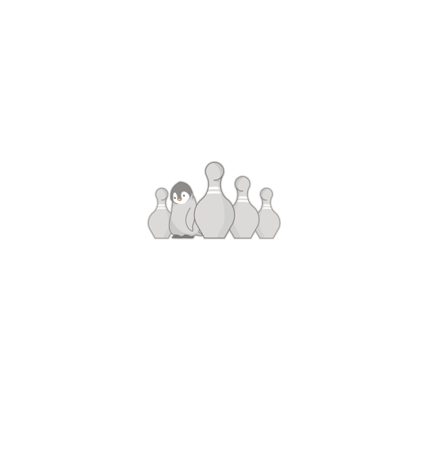 Bowling pinguin model alb pe tricou