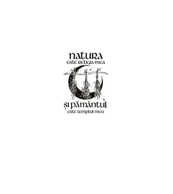 Natura este religia mea model alb pe tricou