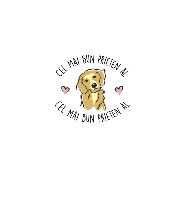 Cel mai bun prieten al meu este un golden retriever model alb pe tricou