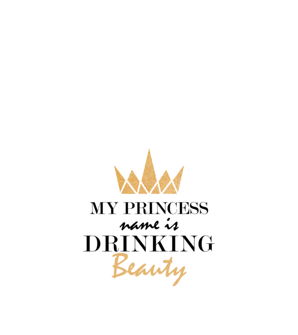 Drinking beauty gold model alb pe tricou