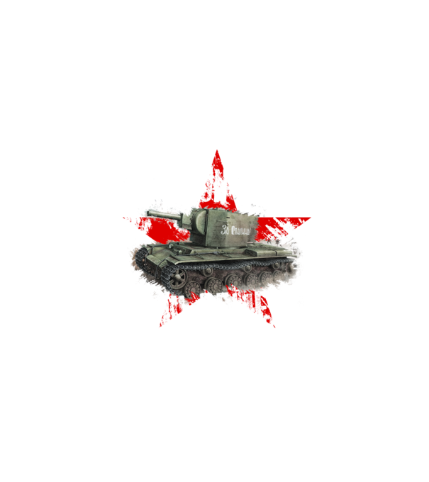 Soviet kv-II model negru pe tricou