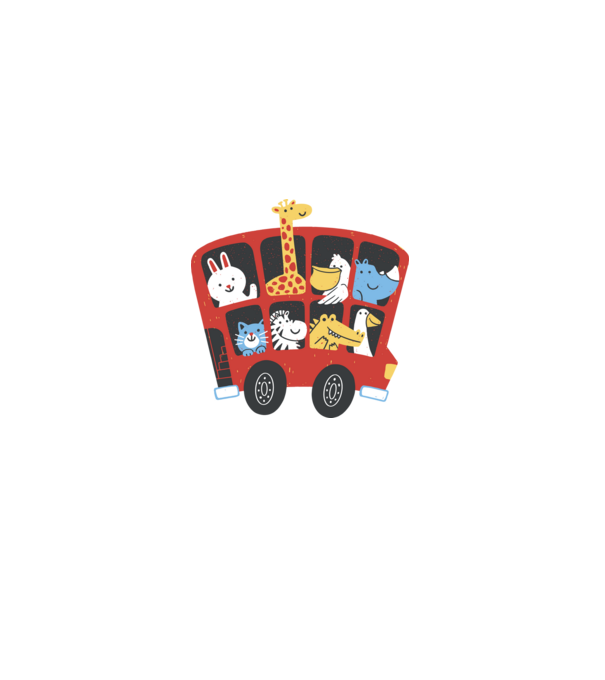 Autobuze model alb pe tricou