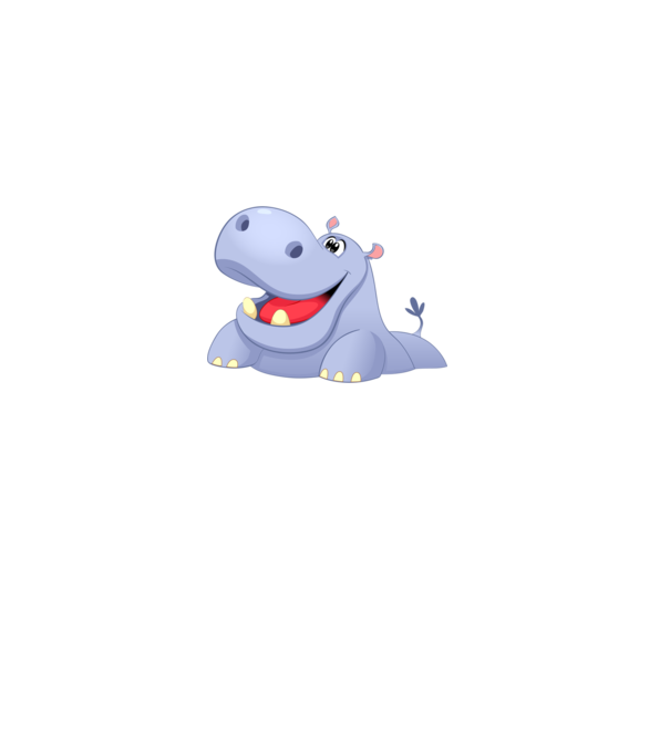 Cute Hippo model negru pe tricou