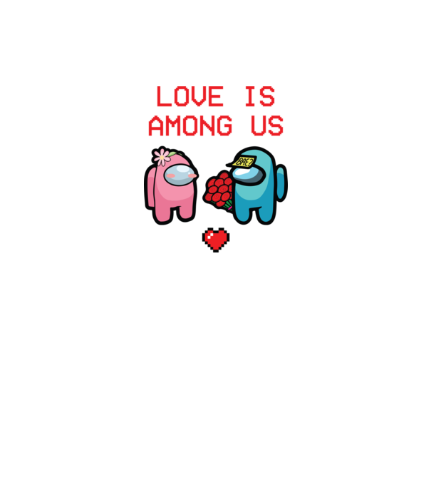 Among us love model alb pe tricou