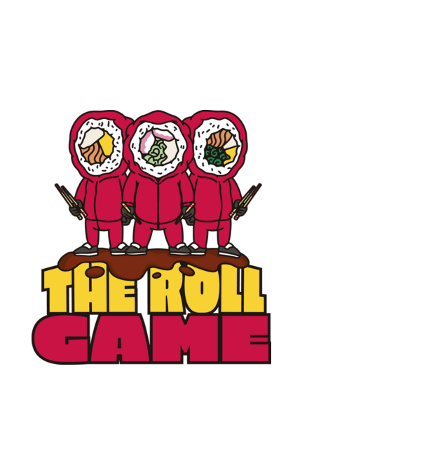 the roll game squid game model alb pe tricou