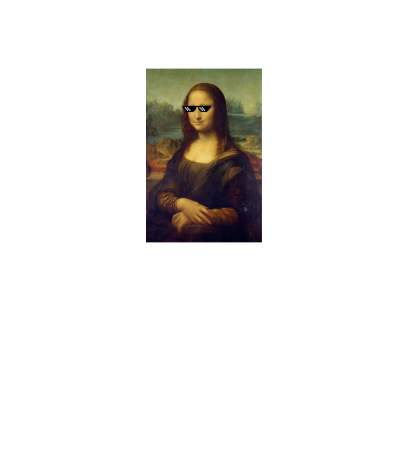 Mona Lisa Deal with it model negru pe tricou