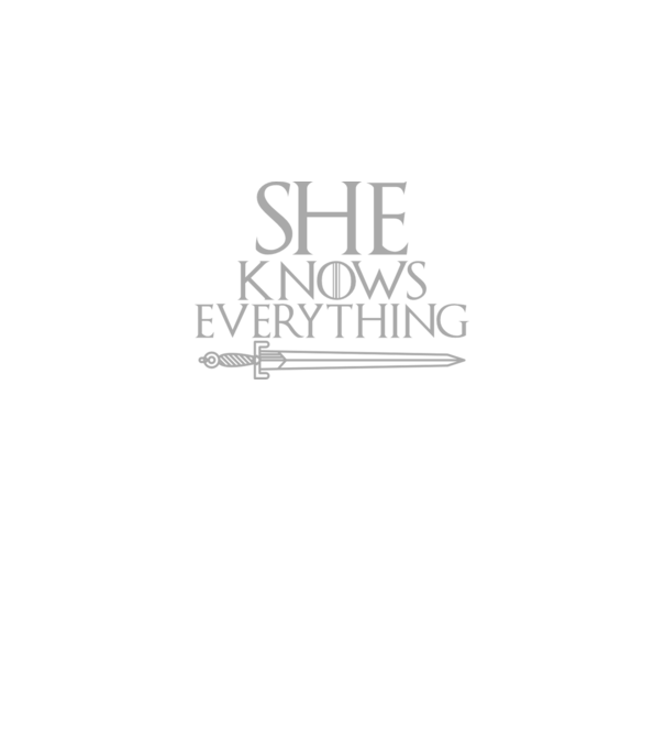 Cuplu She knows everything model negru pe tricou
