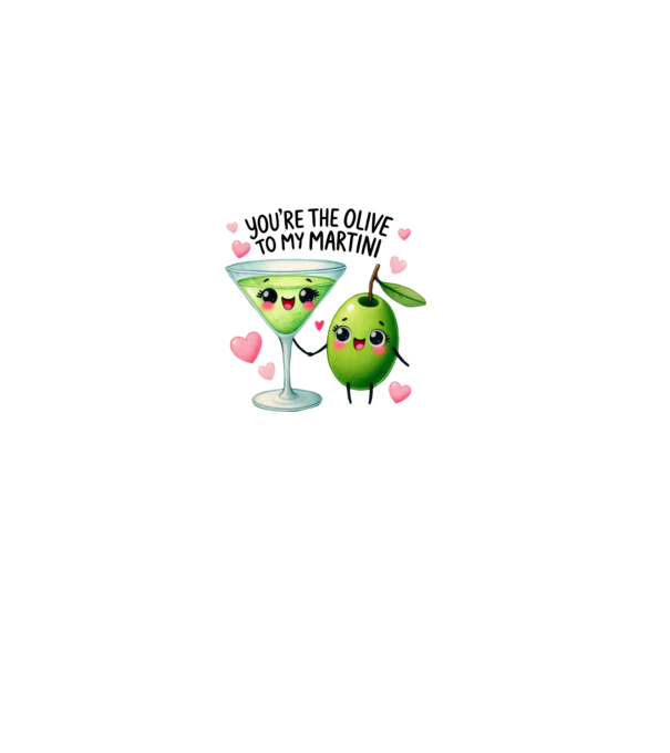 Olive to my Martini model alb pe tricou