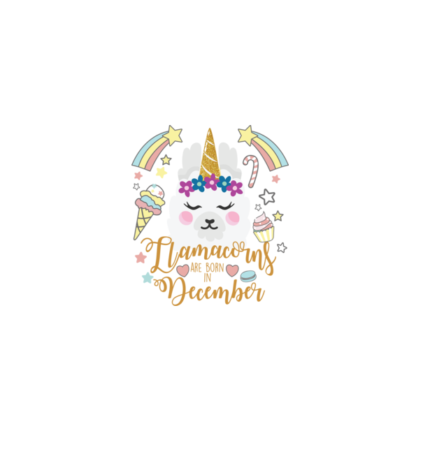 Llamacorns are born in December model alb pe tricou