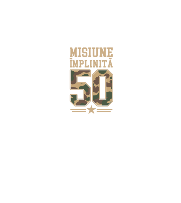 Misiune împlinită 50 model negru pe tricou