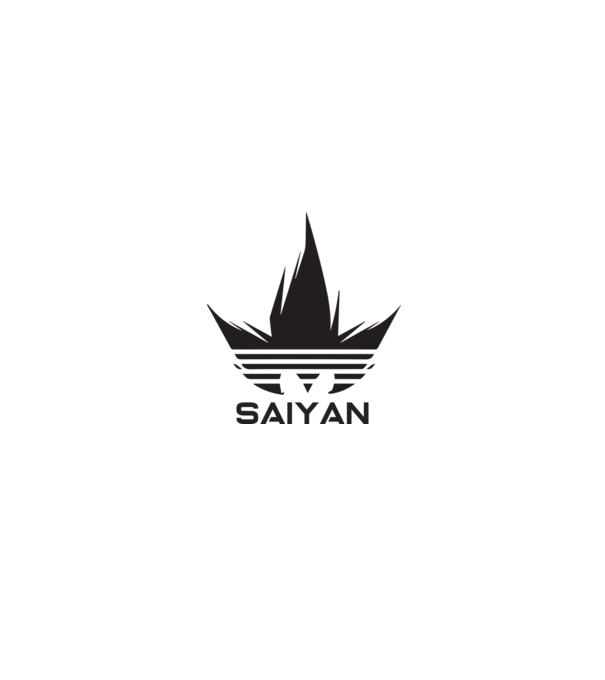 saiyan logo model alb/roșu pe tricou