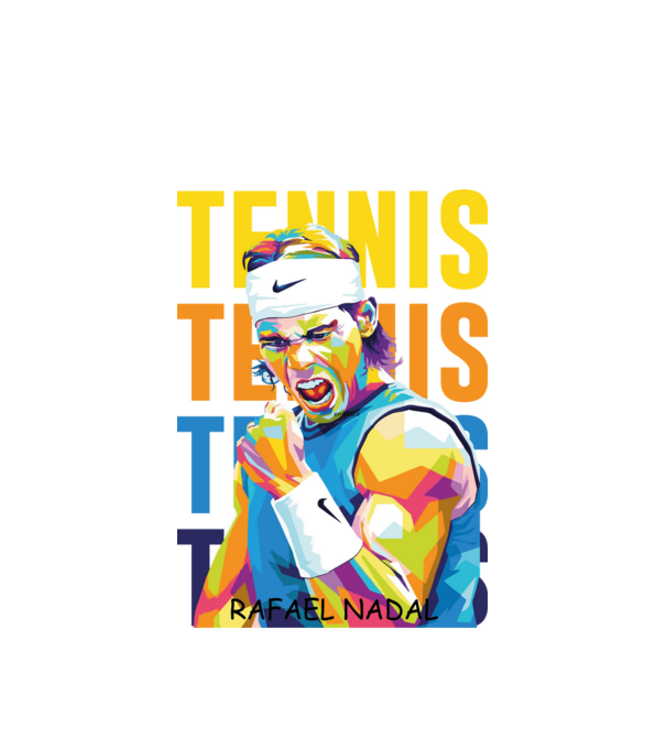 Nadal model alb pe tricou