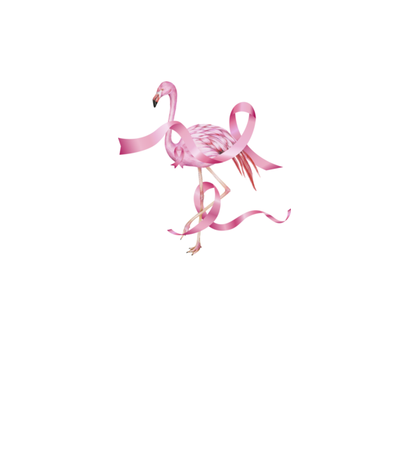 Împotriva Cancerului de sân flamingo model negru pe tricou