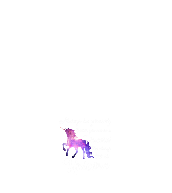Always be UNICORN model alb pe tricou