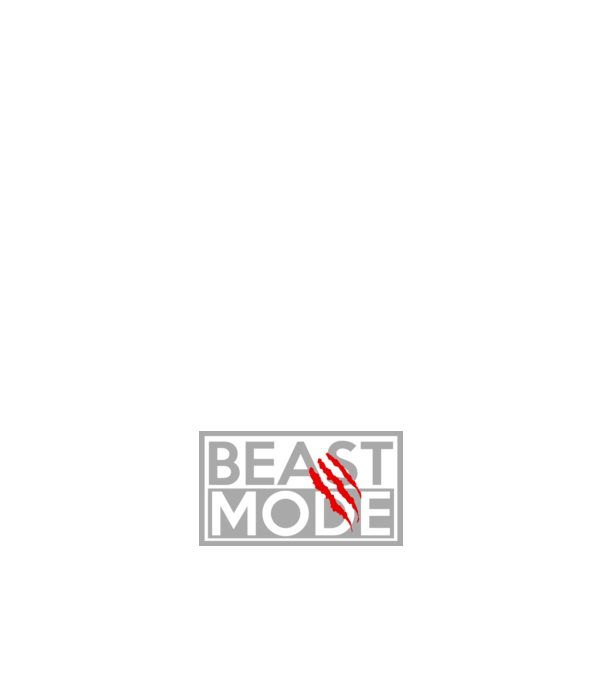 Beast mode model alb pe tricou