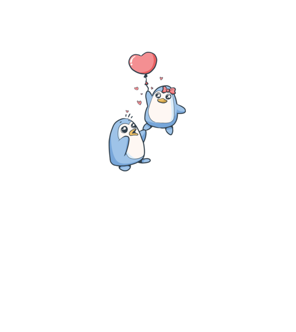 PINGUIN ÎNDRĂGOSTIT 4 model alb pe tricou