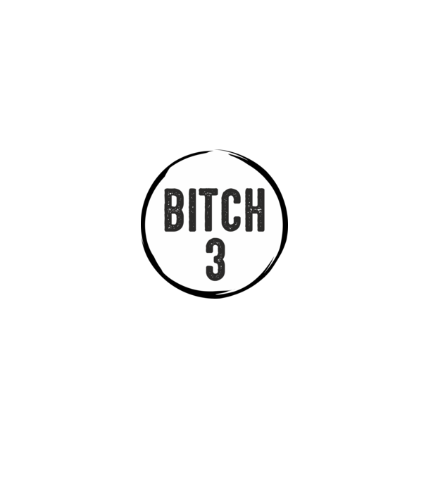 BITCH 3 model alb/roșu pe tricou