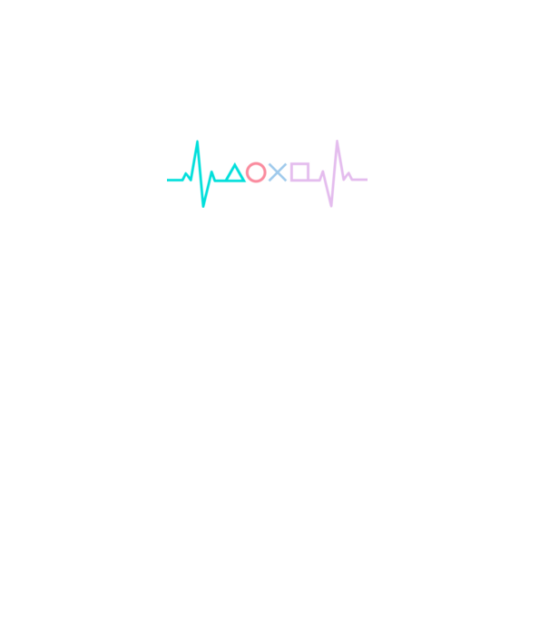 Playstation Symbols EKG model negru pe tricou