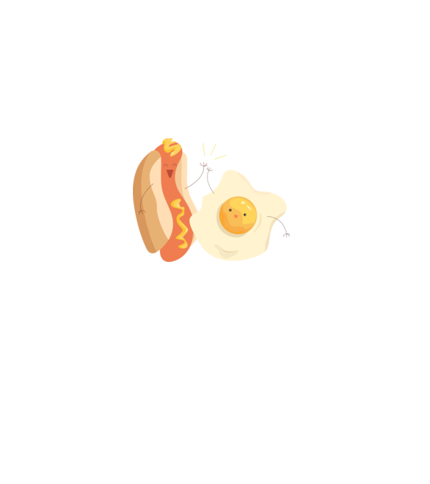 best friends hot dog egg model alb pe tricou