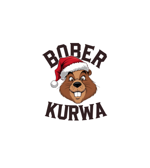 Bober kurwa xmas model alb pe tricou