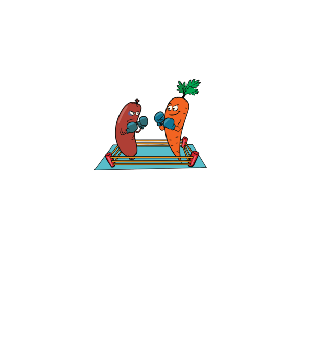 sausage vs carrot model galben pe tricou