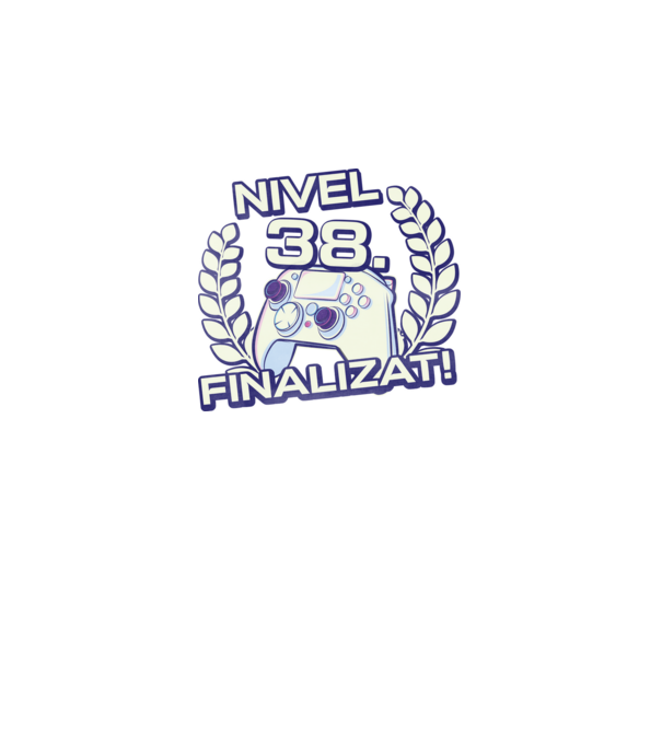 Nivel 38 finalizat! model negru pe tricou