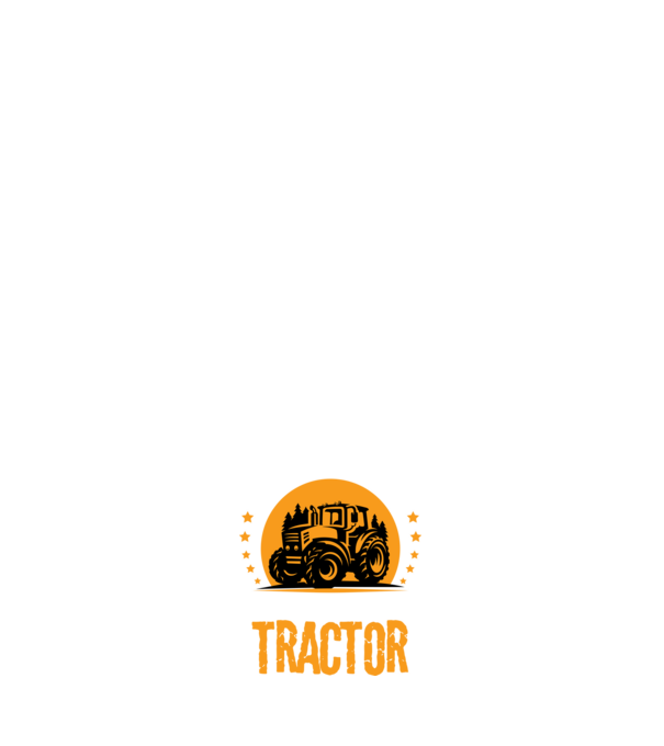 Bărbatul adevărat conduce un tractor model alb pe tricou