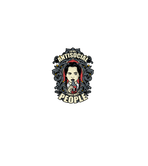 WEDNESDAY - Just hate people model negru pe tricou