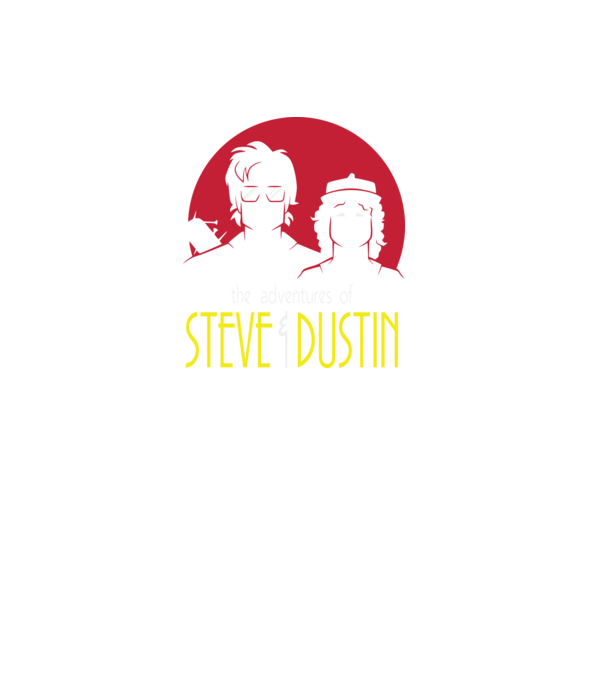 steve and dustin model negru pe tricou