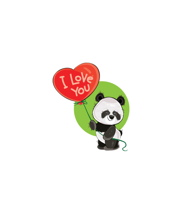 dragoste panda model alb pe tricou