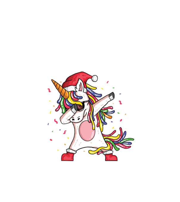 Christmas unicorn dab model negru pe tricou