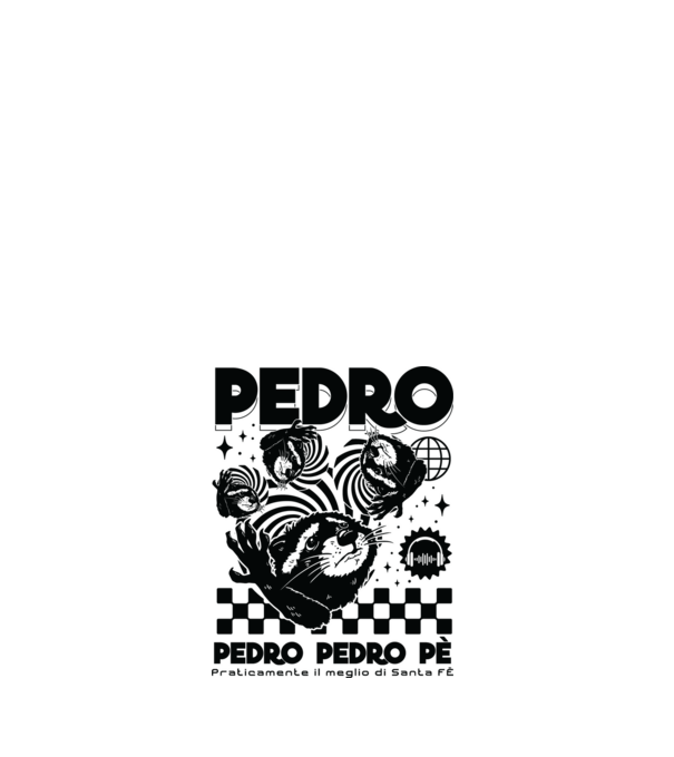 Pedro techno model alb pe tricou