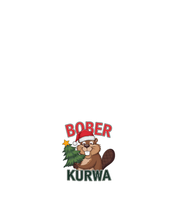 Bober kurwa Christmas model negru pe tricou