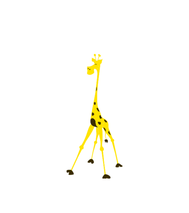Giraffe model alb pe tricou