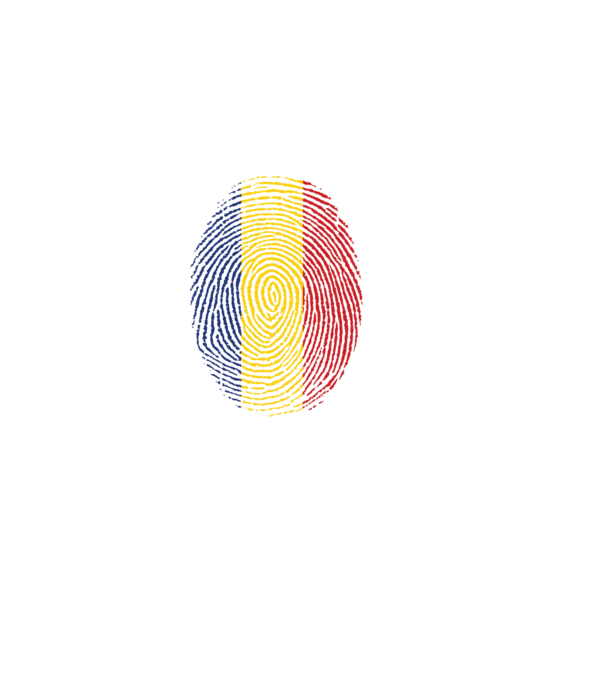 România fingerprint model negru pe tricou