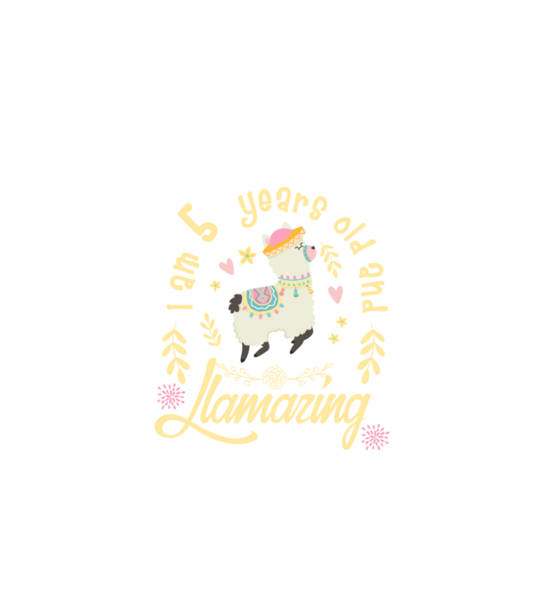 Birthday Llamazing 5 years old model negru pe tricou
