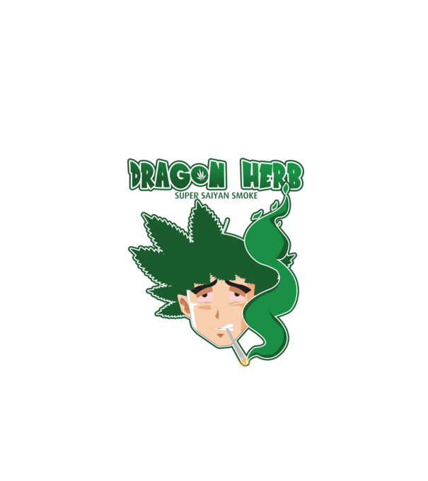 dragon herb smoke model negru pe tricou