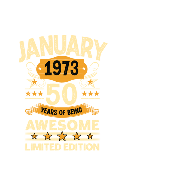 January 1973 50 years of being limited edition model negru pe tricou