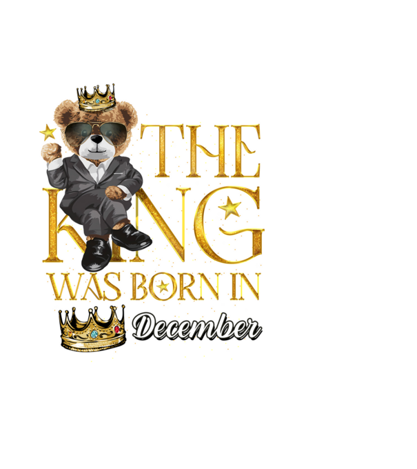The king was born int DECEMBER model negru pe tricou