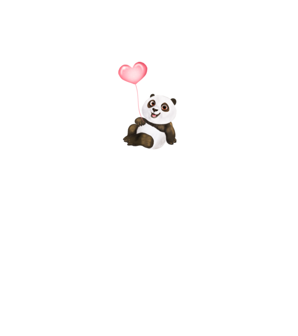 Cute panda with heart model alb pe tricou