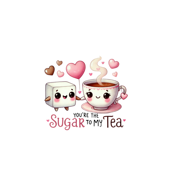 Sugar to my Tea model alb pe tricou