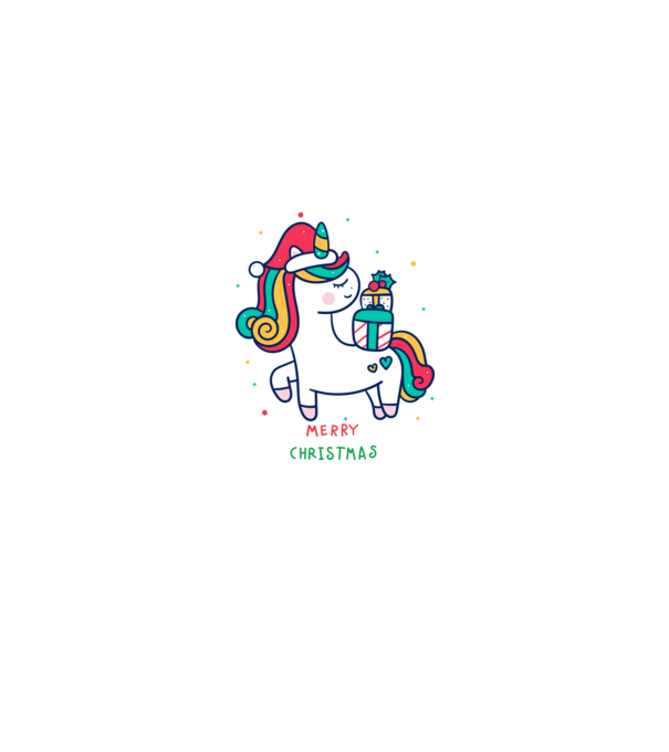 merry christmas unicorn model negru pe tricou