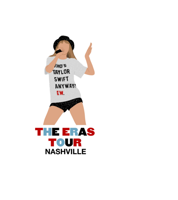 Taylor Swift The Eras Tour Nashville 2 model albastru deschis pe tricou
