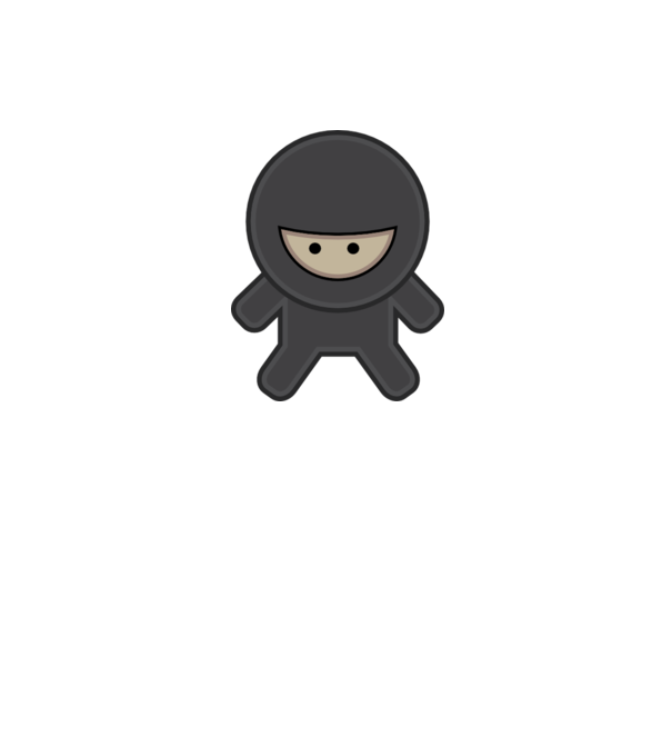 ninja model alb pe tricou