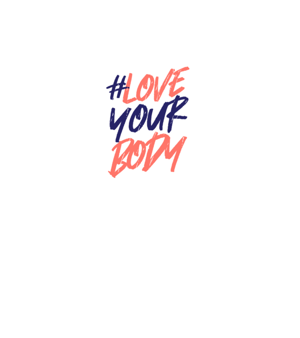 #loveyourbody model alb pe tricou