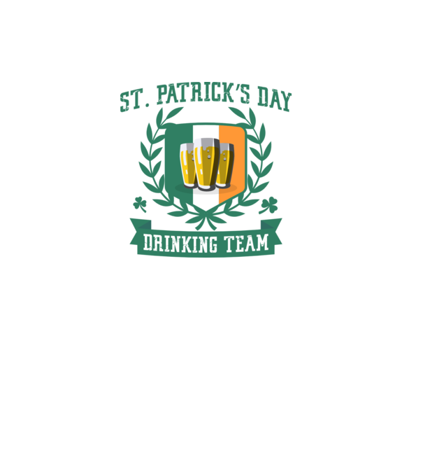 St Patrick Drinking team model alb pe tricou