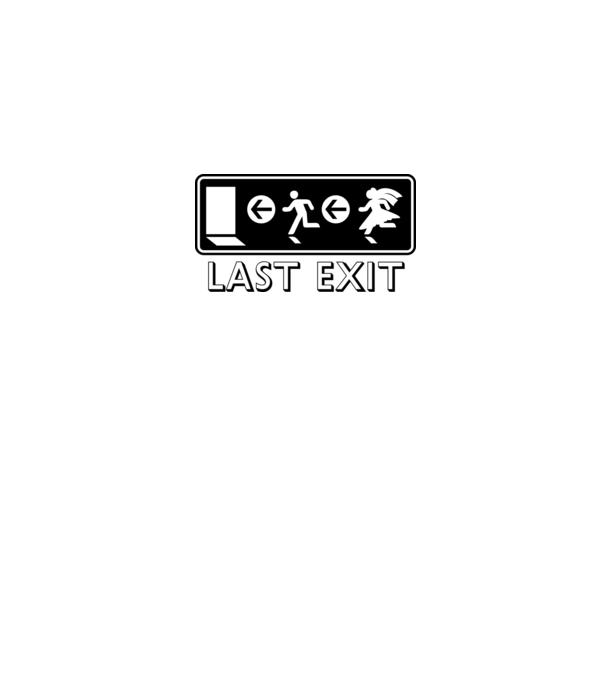 Last Exit model alb pe tricou