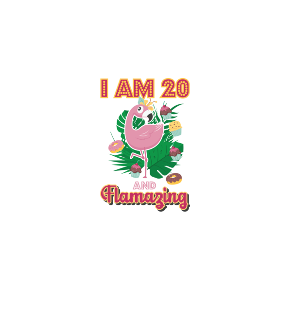 FLAMAZING Birthday 20 Years old model alb pe tricou