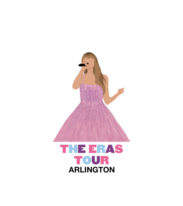Taylor Swift The Eras Tour Arlington model alb pe tricou